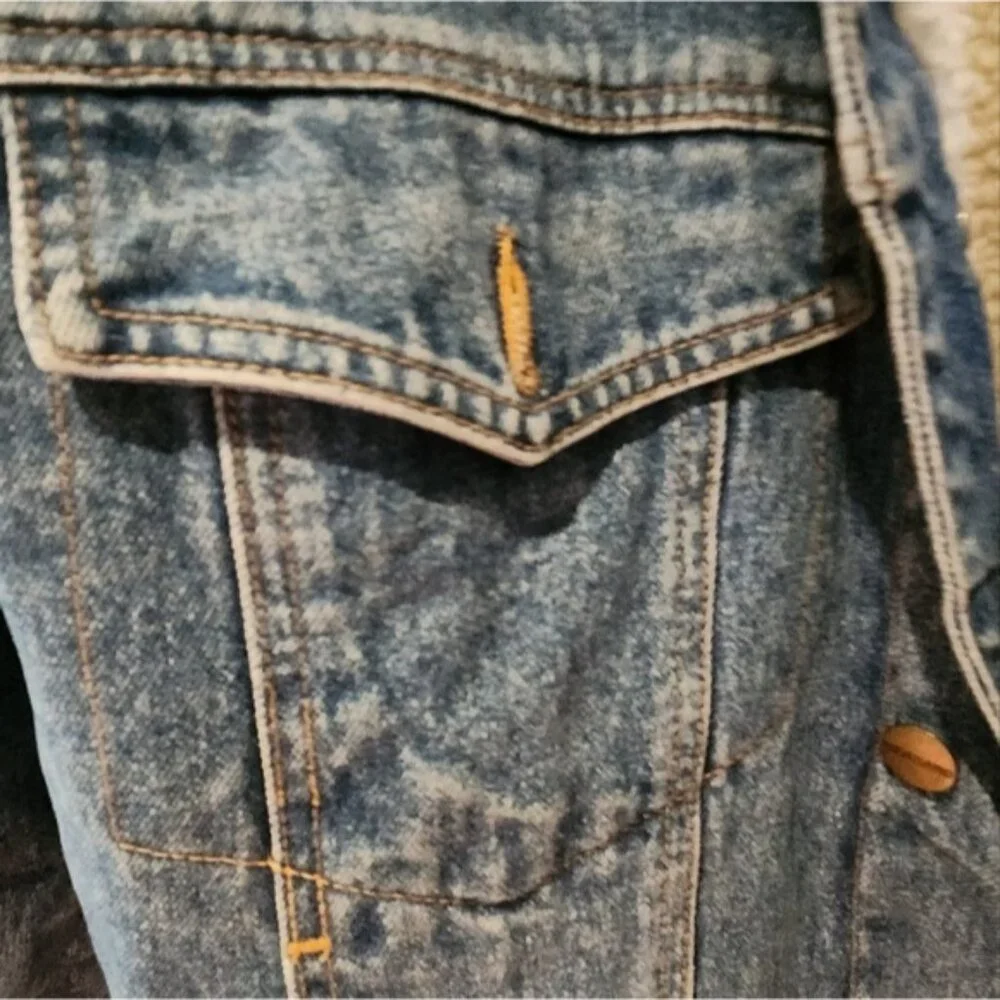 Vintage Giordano Blues Jean Sherpa Mens Xs, Womens Medium EUC‎ Cotton